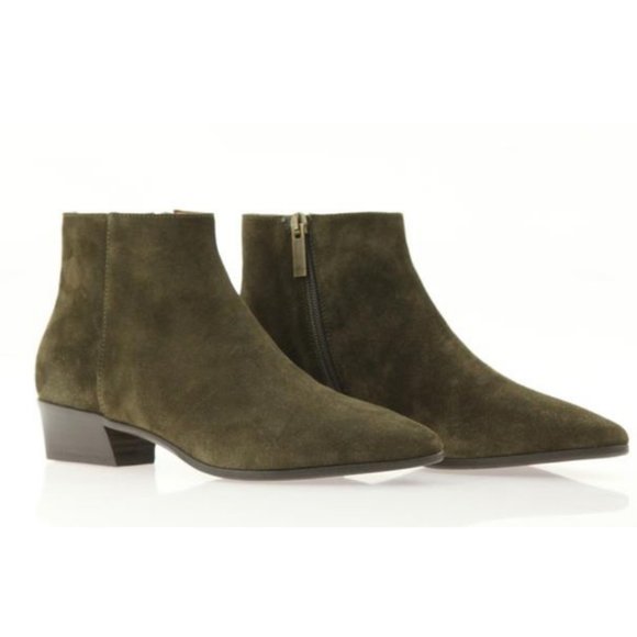 Aquatalia Fire Suede Booties Olive Green - Picture 1 of 12